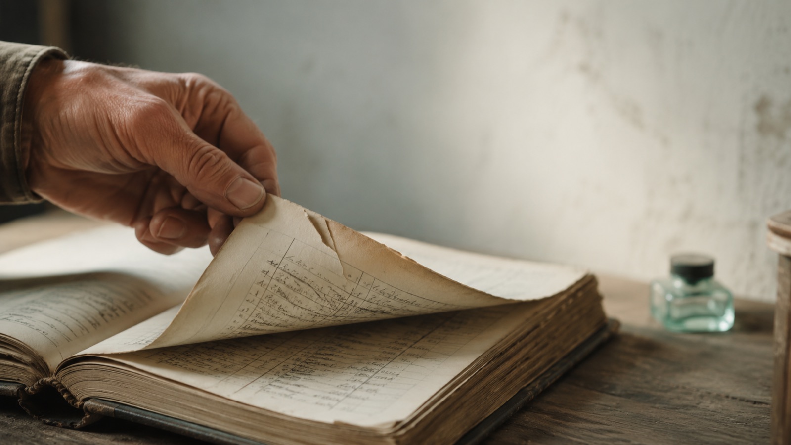 Kâğıt veresiye defterinin bir sayfası ile aynı müşterinin dijital hesap kartının yan yana karşılaştırması: okunmayan yazı, eksik tarih, toplamı olmayan liste karşısında tarihli hareket dökümü ve net bakiye